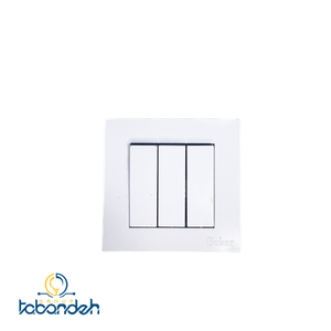 کلید سه پل BEKER مدل آسان سفید با قاب سفید